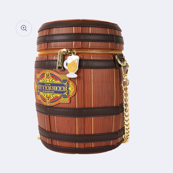 Loungefly Warner Bros Harry Potter ButterBeer Barrel Crossbody Bag Brown NWT‎ - Picture 3 of 11